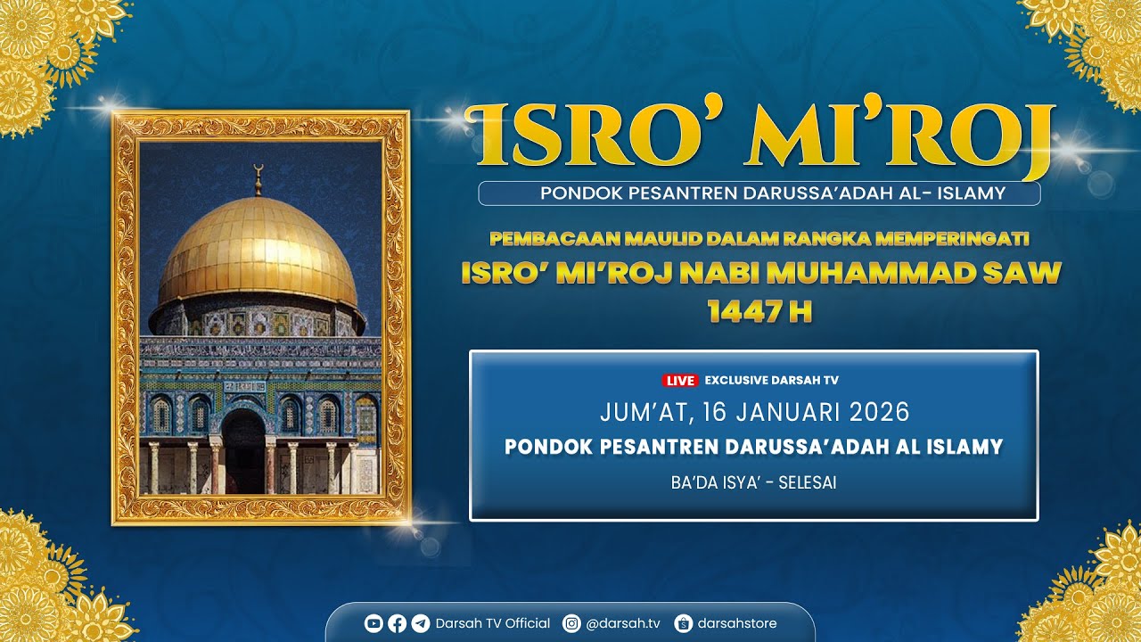 🔴LIVE | PEMBACAAN MAULID DALAM RANGKA MEMPERINGATI ISRO' DAN MI'ROJ NABI MUHAMMAD SAW 1447 H