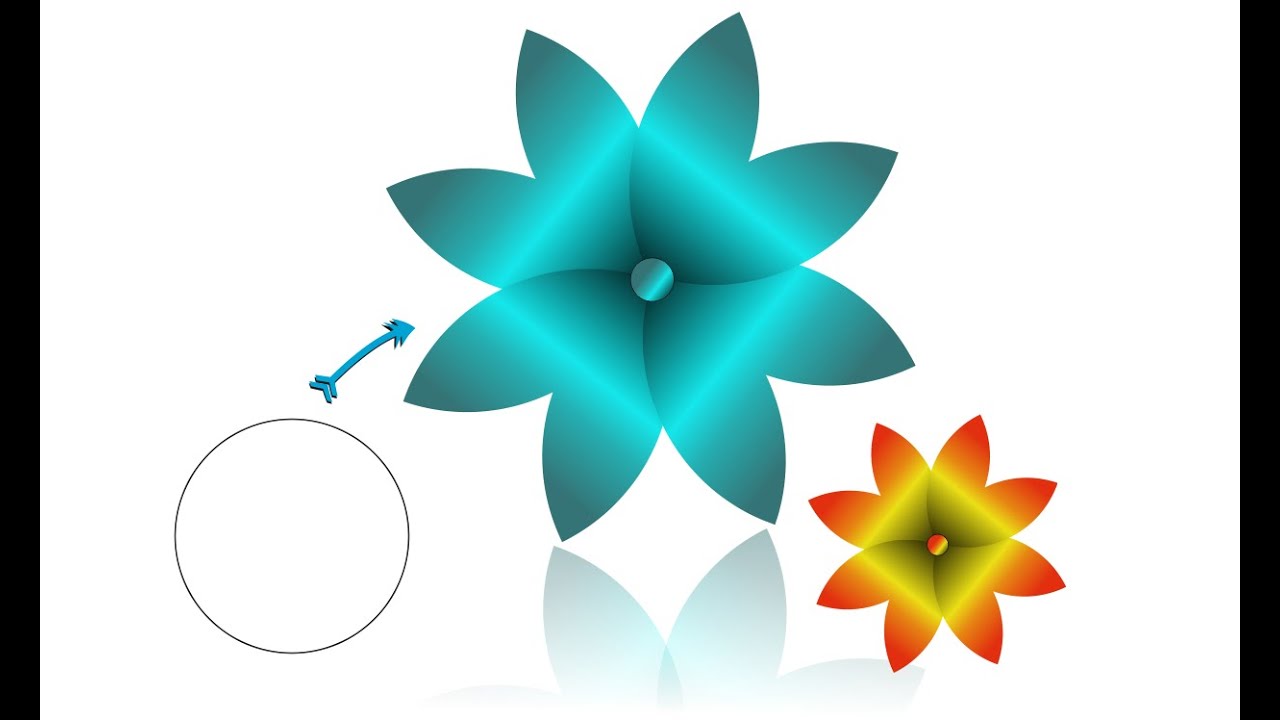 How to create 3D flower design logo from circle in corel || step by step tutorial