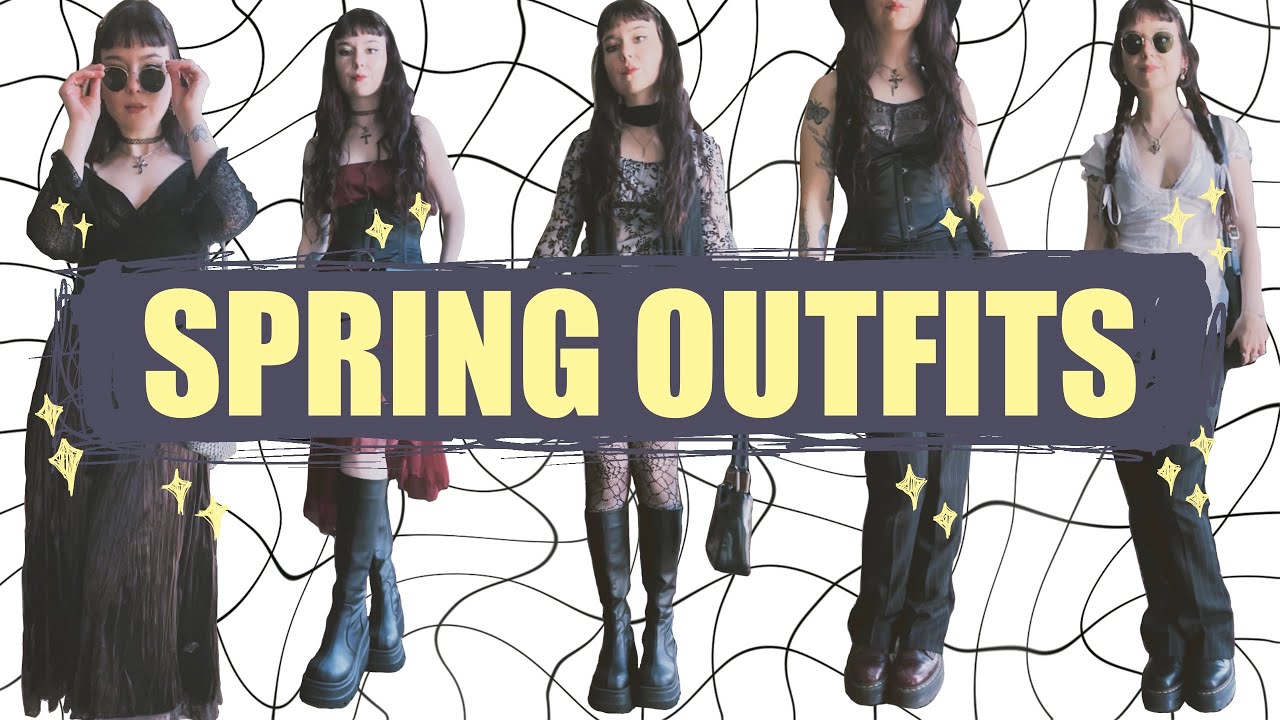 spring outfits 2022: grunge,  whimisgoth, & thrifted pieces