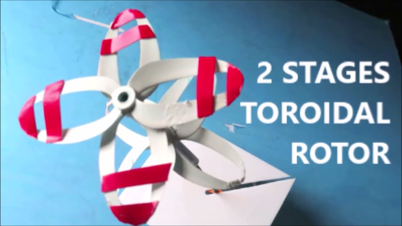 First ever ! PATENT PENDING ! endless toroidal props rotor avoided blade tip vortices induced drag