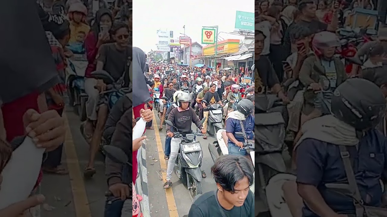 Antusias masyarakat Karangampel Indramayu menyapa lewatnya Dede April Cirebon D'Academy 7 Indosiar