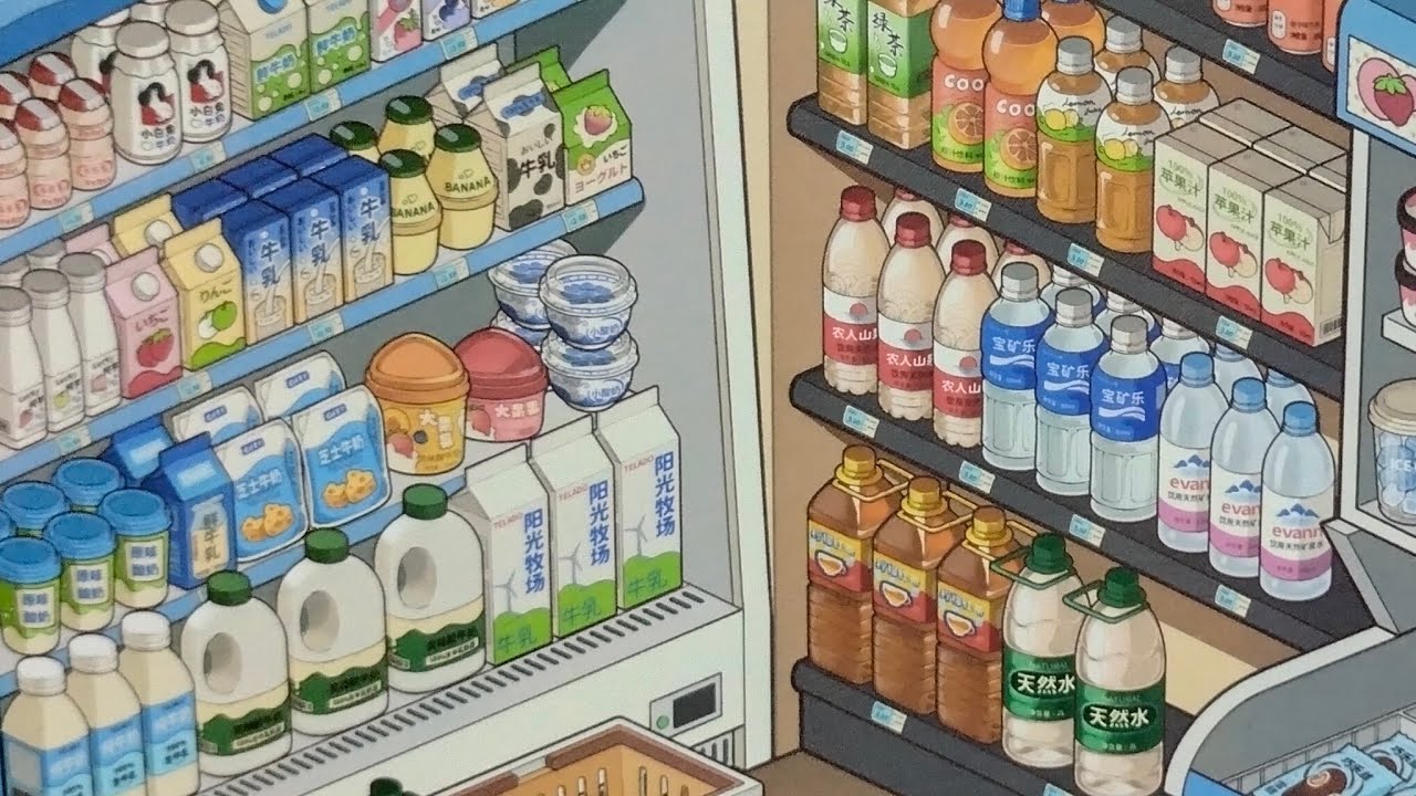 Dekorasi stiker market milk dan es cream telado 8.0 #stikerviral