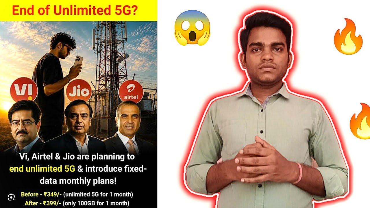 Airtel,Jio,Vi: No More Unlimited 5G? Plans Ending! 😱😱