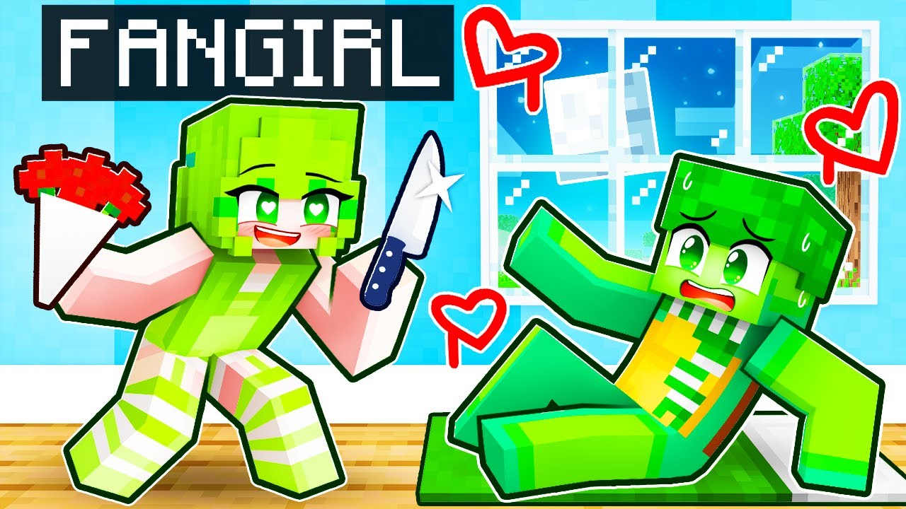 ONE NIGHT with CRAZY FAN GIRL in Minecraft!