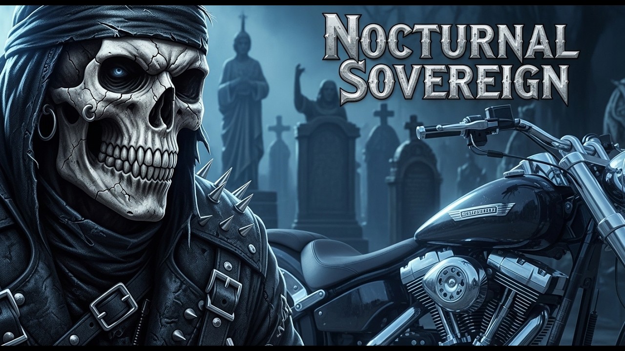 Skull Rider Under Midnight Moon #IronSkull #NightRide #SkeletonBiker #OutlawMoge #FullThrottle
