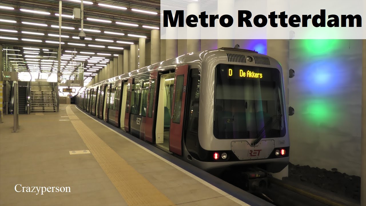 Metrorit Rotterdam Centraal - De Akkers op Lijn D met RET metro