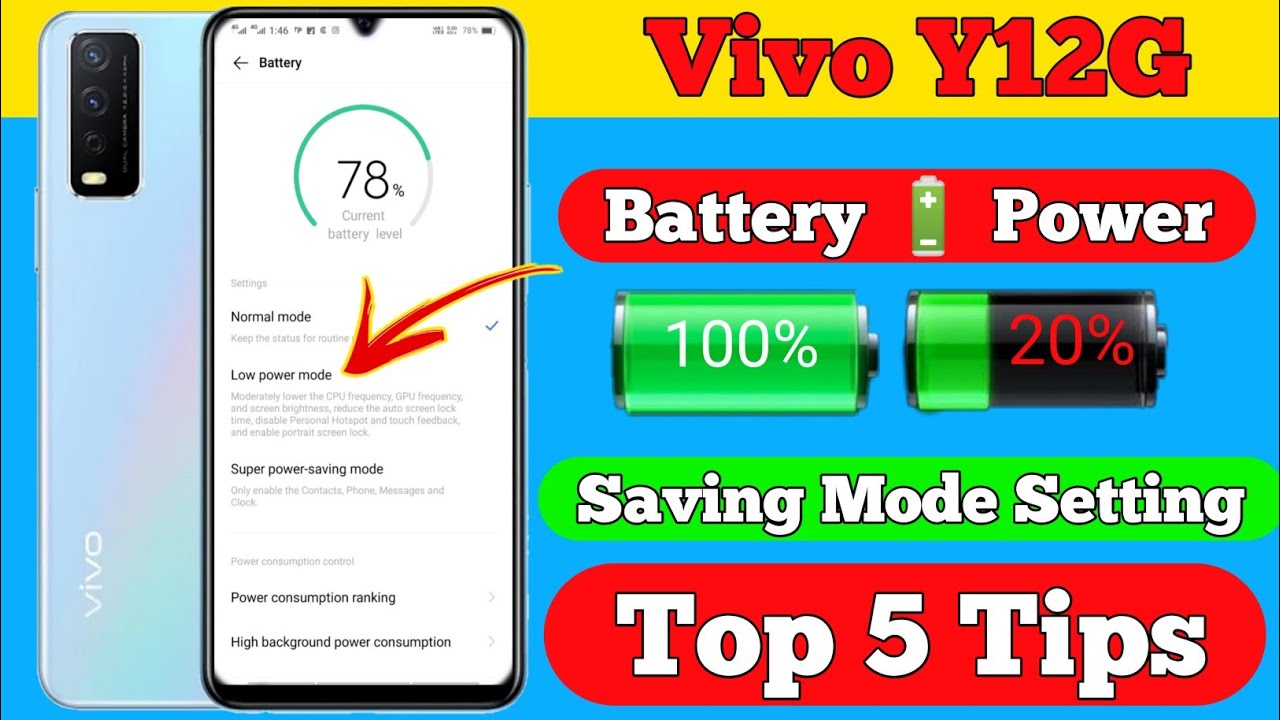Vivo y12g Save Battery Power Saving Mode | Vivo y12g Battery Power Saver Setting Top 5 Tips