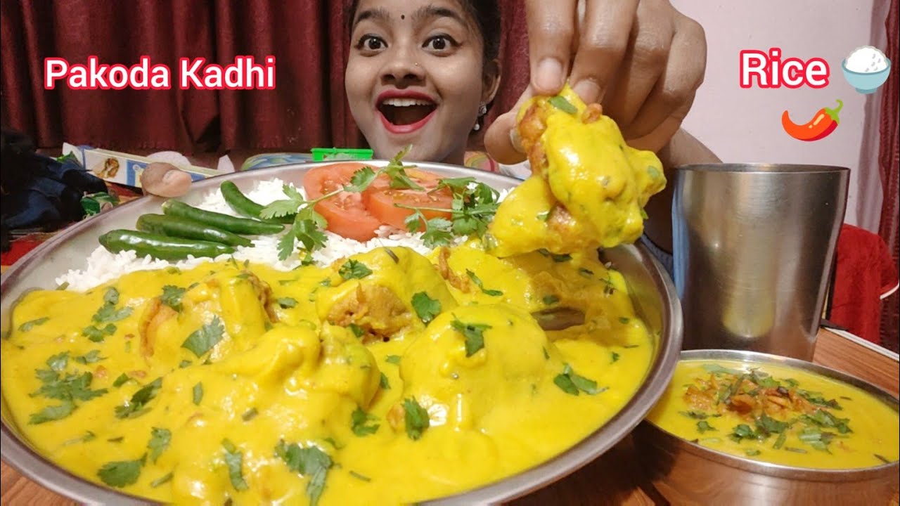 PAKODA KADHI WITH RICE MUKBANG 🤤