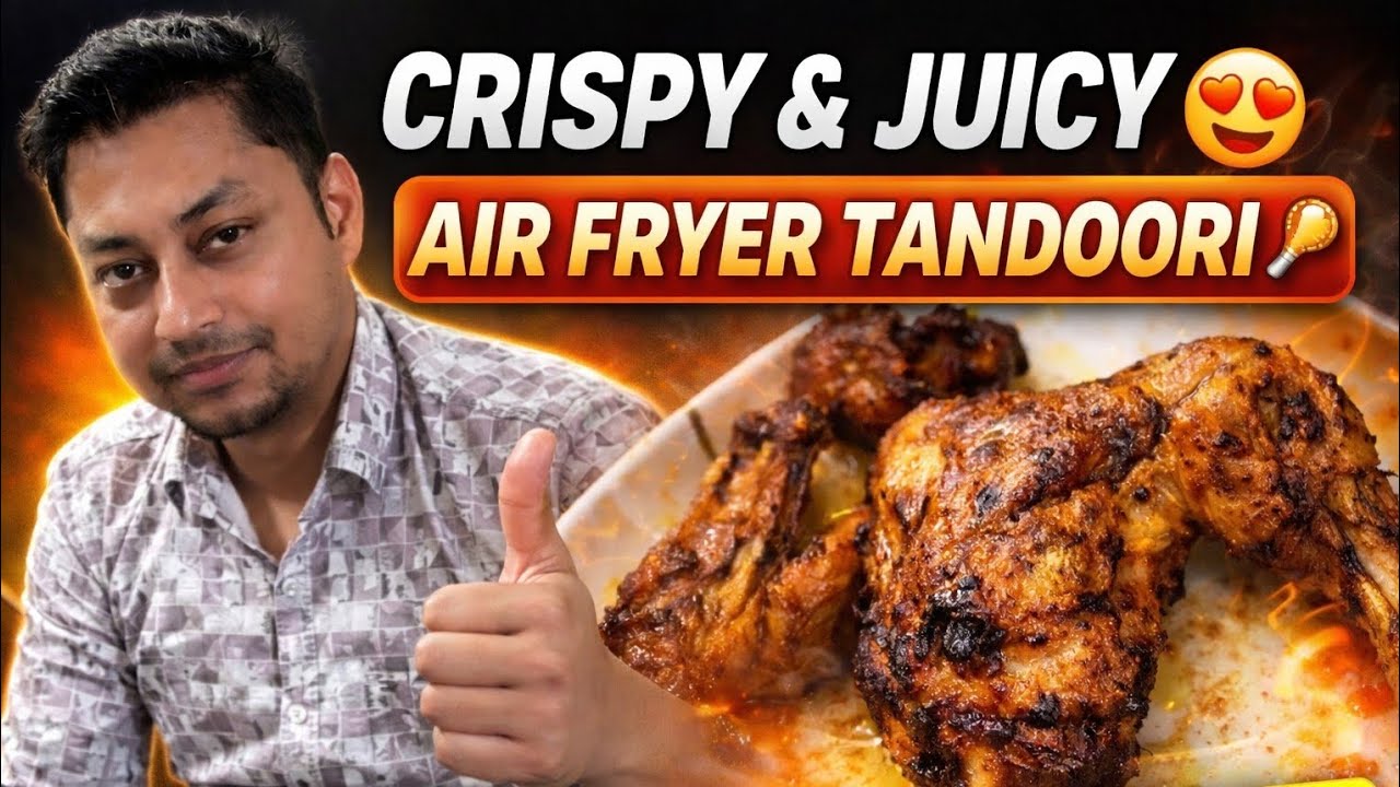 Air Fryer tandoori chicken 😍 | crispy & juicy chicken | Easy Chicken Recipe | oil free chicken