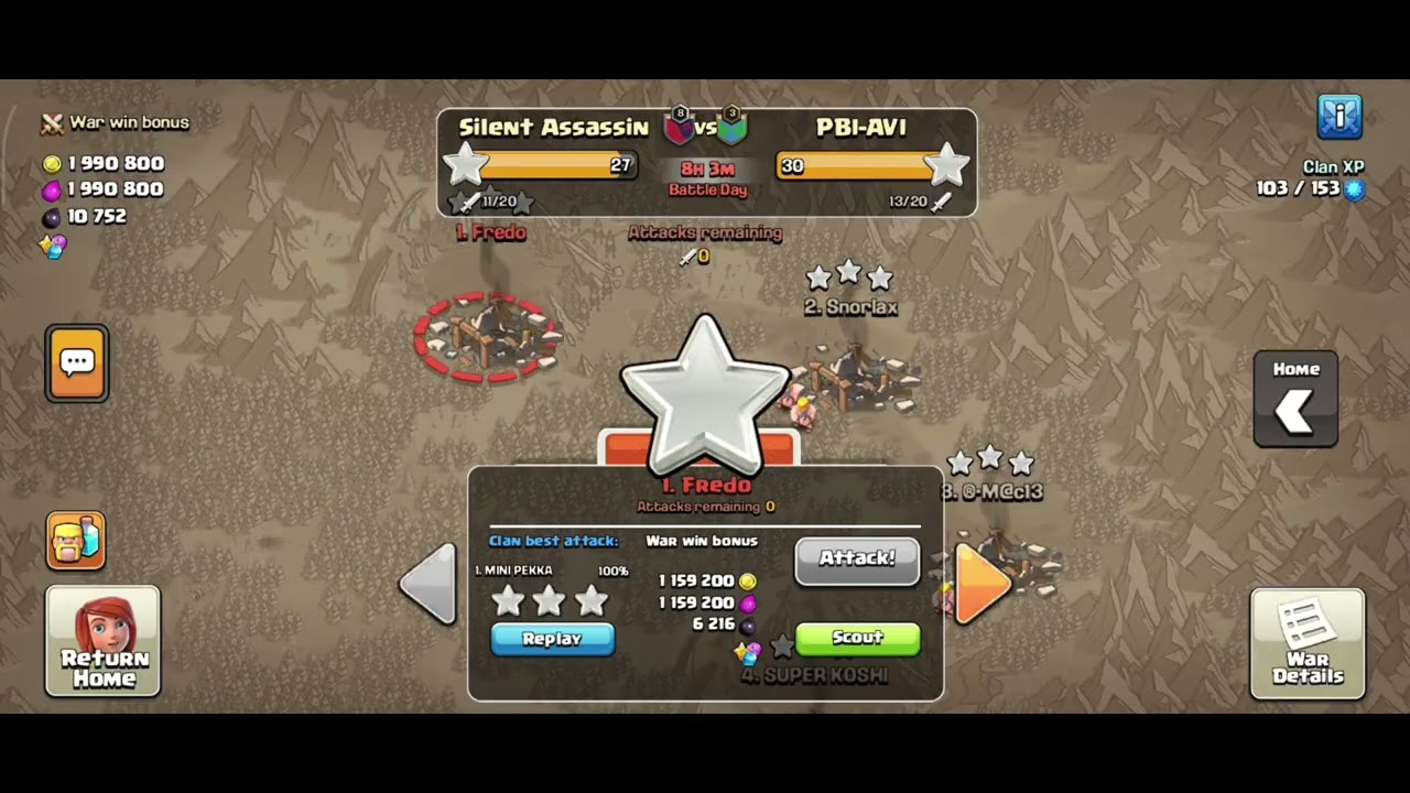 Clan war attack in clash of clans #sovandr #supercell #coc 