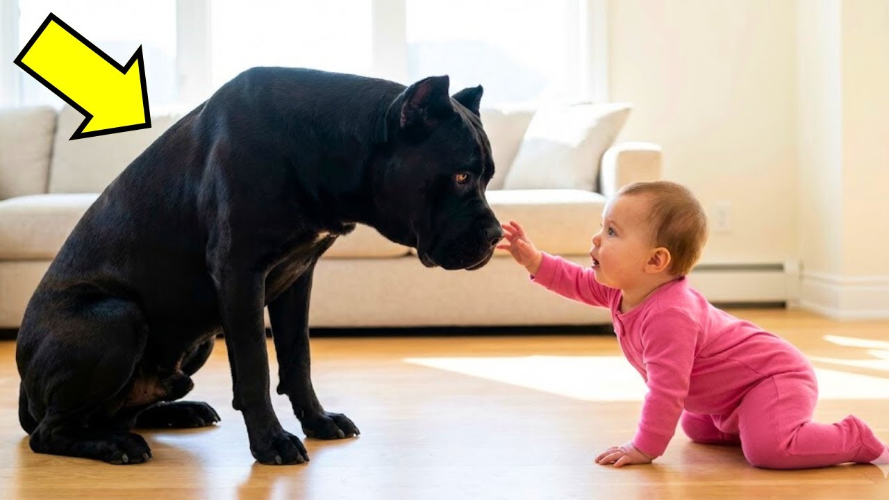 Baby will riesigen Cane Corso umarmen – Die Reaktion ist unglaublich!!