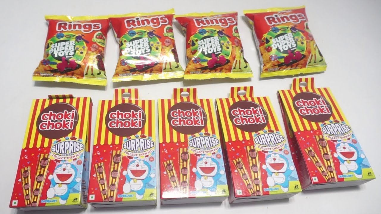 New Choki Choki With Doraemon Surprise Gift  Vs Mouto Patlu Rings