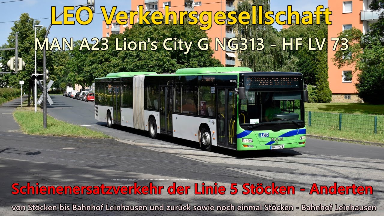 [Sound] Bus MAN A23 Lion's City G NG313 von LEO Verkehrsgesellschaft - HF LV 73 (Voith)