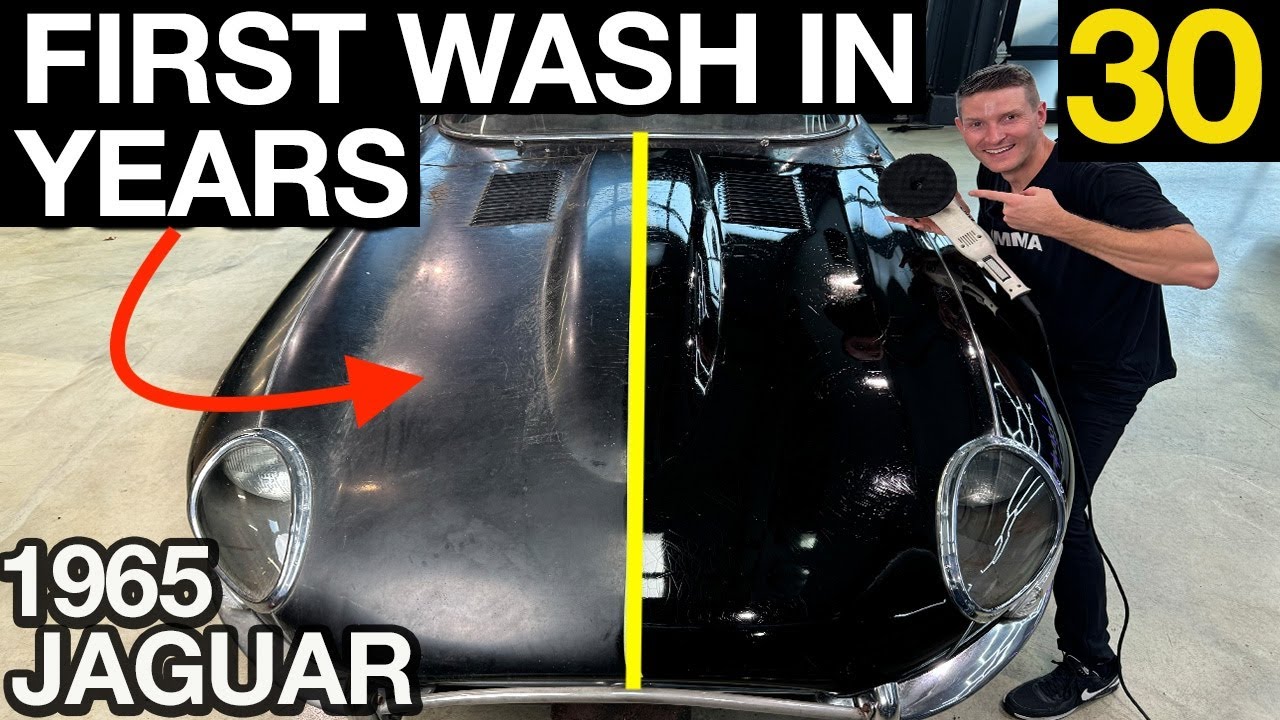 First Wash in 30 Years: Abandoned Jaguar E-Type Insane Detail Transformation!