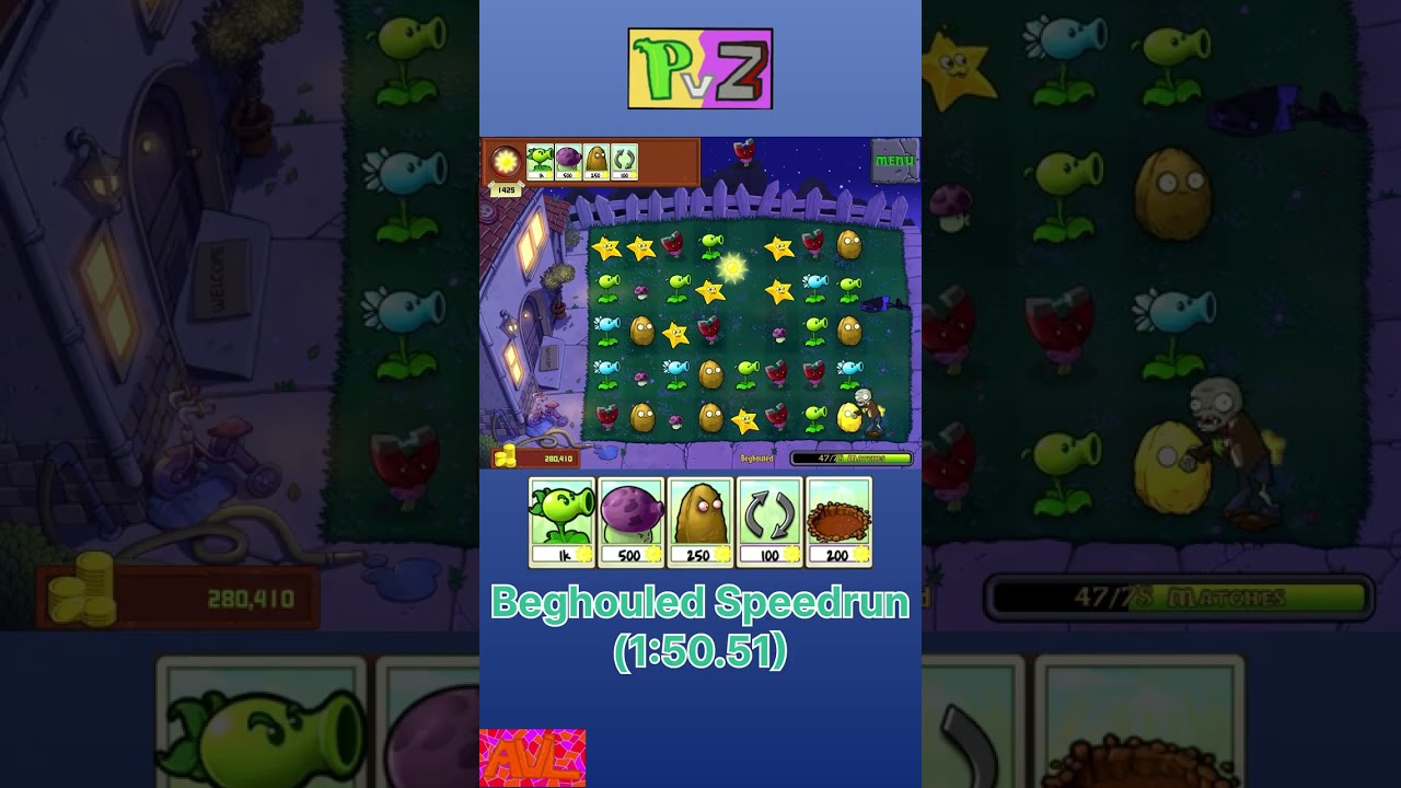 PvZ - Beghouled Speedrun (1:50.51)