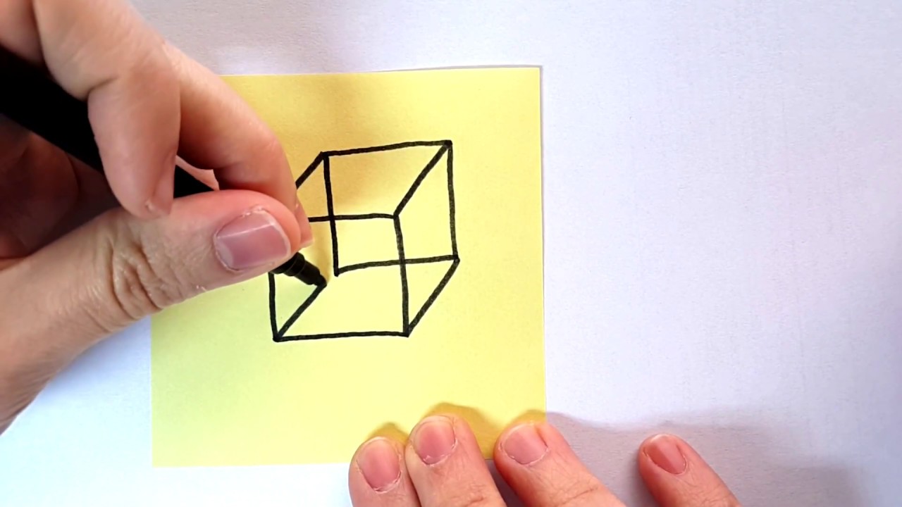 ▶ Draw a Cube Step By Step (VERY EASY) =D