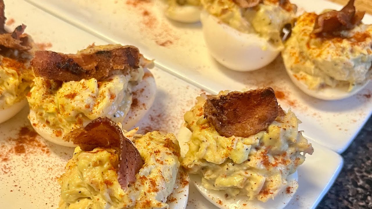 Bacon & Salmon Deviled Eggs
