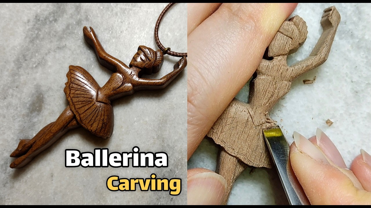 How to Carve a Charming Ballerina Pendant | Wood Carving Tutorial 🩰💃🏻✨