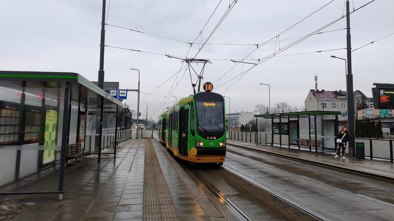 MPK Poznań Linia 18 kierunek Franowo(trasa zmieniona).Moderus Alfa HF 07.