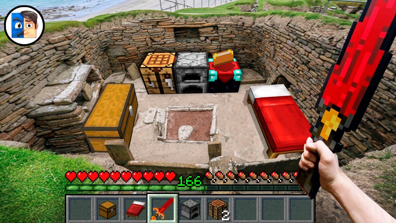Minecraft RTX in Real Life FIRST STEVE BASE in Realistic Minecraft 創世神第一人稱真人版 RTX Texture Pack