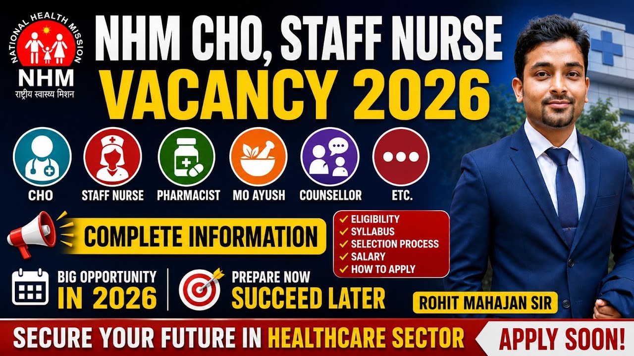 NHM CHO,Staff Nurse Vacancy 2026