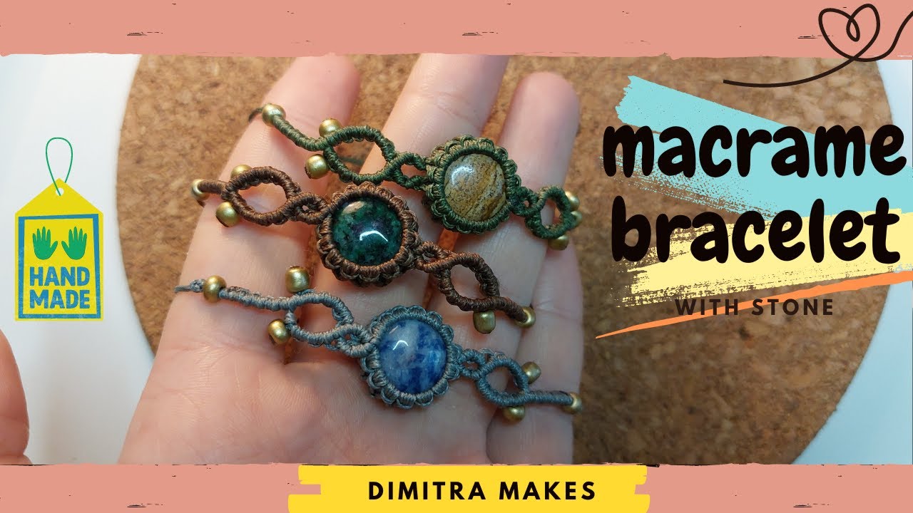 Macrame bracelet-stone│DIY