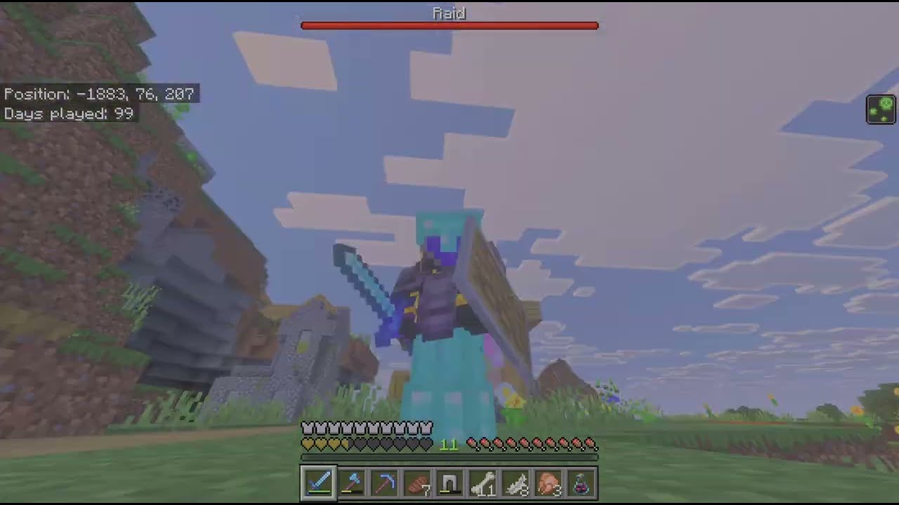 Minecraft Survival 2 Idiots are doing Raid