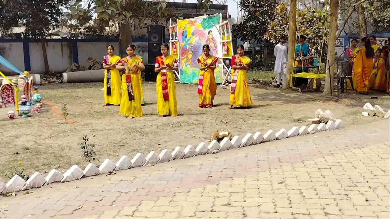 নব বসন্তের দ্বারে নিত্য পরিবেশন ছাত্রীদের🍀🪷✨✨🍁🌼🌿❣️❤️ #song #dibang #minivlog #dibang #vlogwithsohe