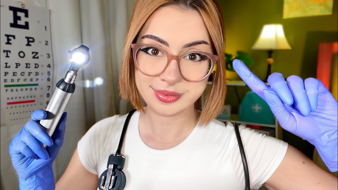 ASMR Detailed Nurse Exam In BED Medical Exam Cranial Nerve Examination, Eye, Ear, Personal Attention