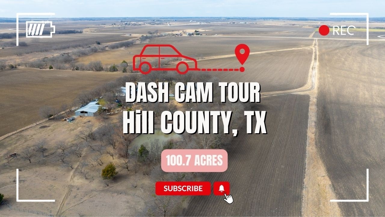 Texas 100.7 Acres | Hill County Farm & Pasture with House and Pond - Dashcam