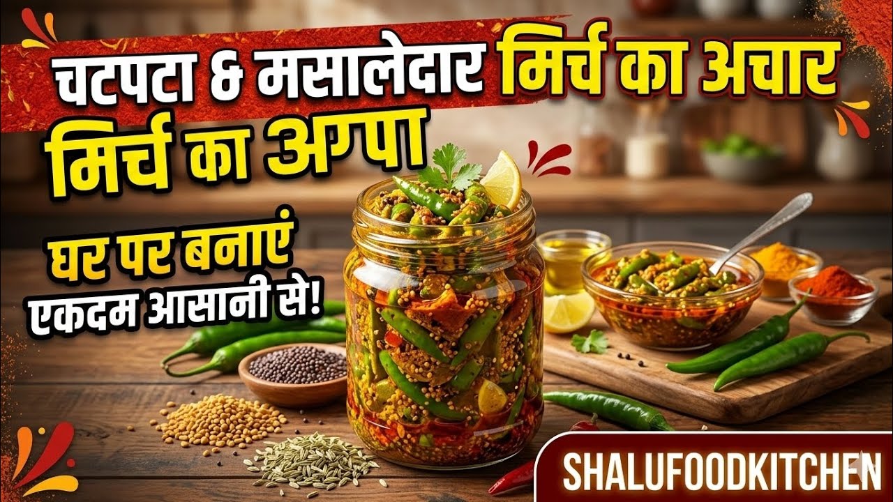 चटपटा मसालेदार मिर्च का अचार - सालों साल चलने वाला | Mirch Ka Achar Recipe | Shalufoodkitchen