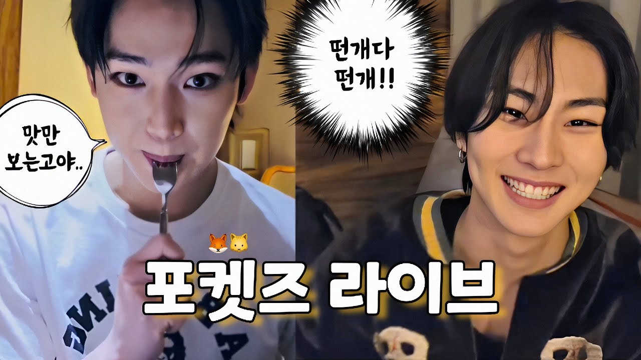 [엔하이픈/ 포켓즈 라이브 요약] 포켓즈 첫 합동라이브 | 먹자빠 카메라가 꺼지고 그 뒷이야기.. | 먹방하는 형과 지켜보는 동생 