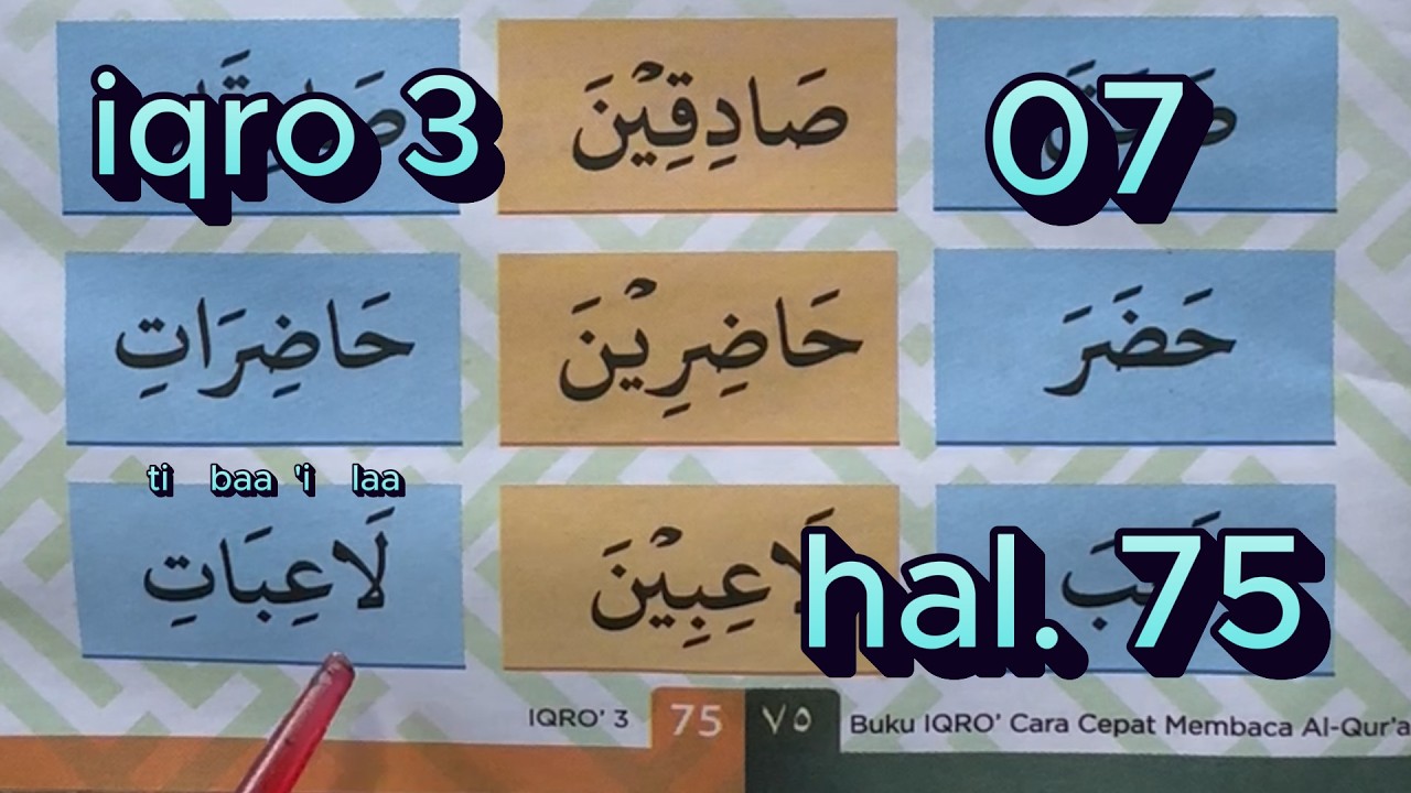 BELAJAR IQRO 3 HALAMAN 75 IQRO WARNA