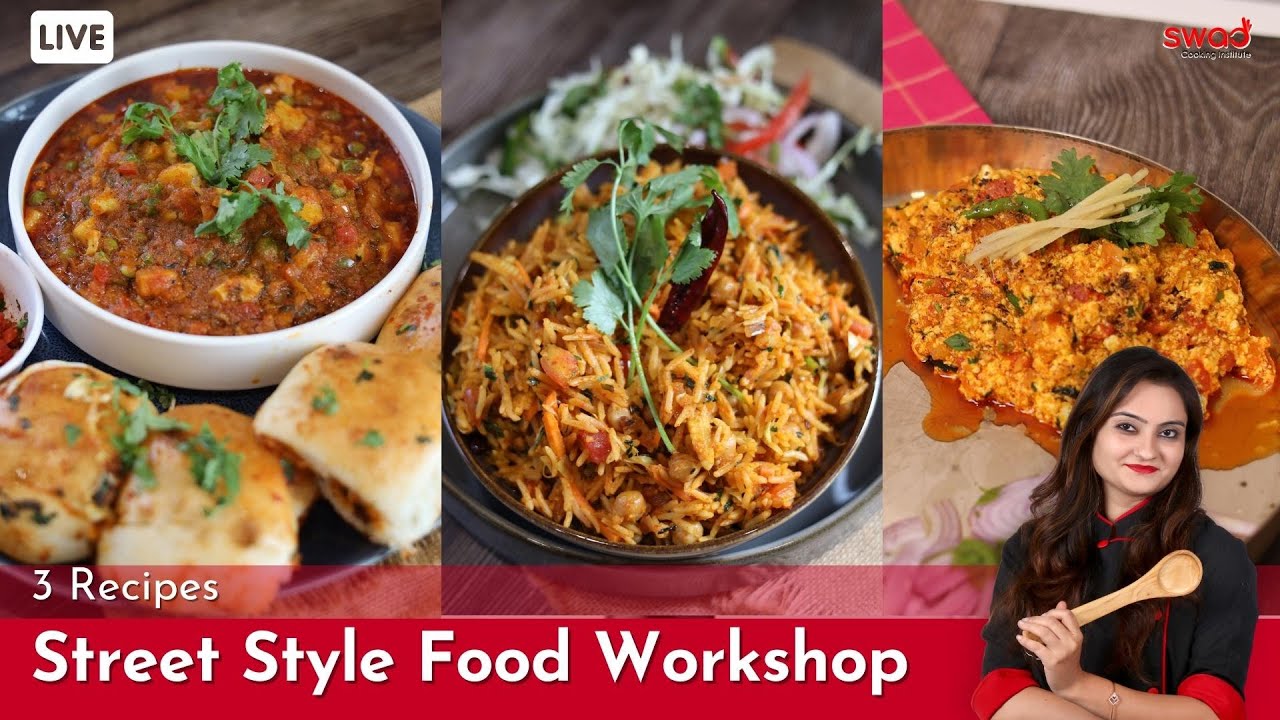 How to make Street Style food at home| Mumbai style Pav-Bhaji | Lahori Chishti Pulav|  Paneer Bhurji