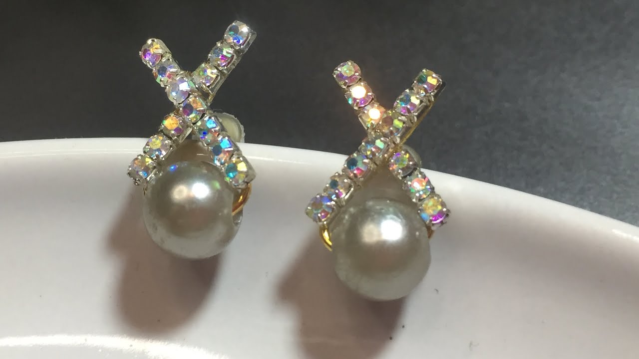 UV Resin - Cara membuat anting mutiara| DIY pearl earrings with resin | Make pearl earrings