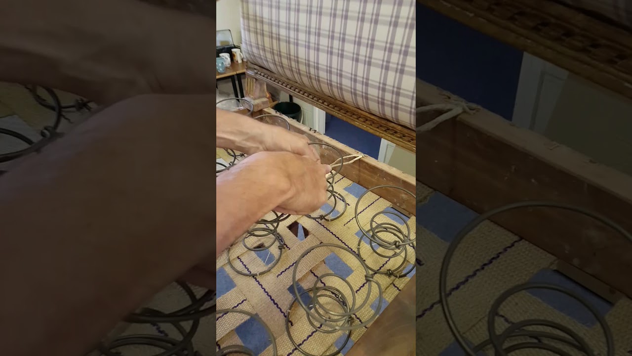 How to lash in traditional upholstery springs. Part 3