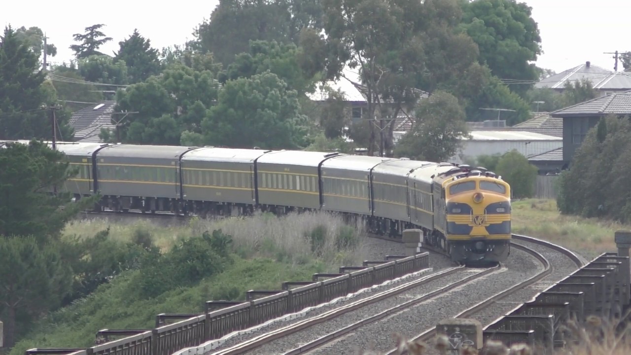 50 Year Old Classic Streamliner Locomotives leading mainline trains in Victoria