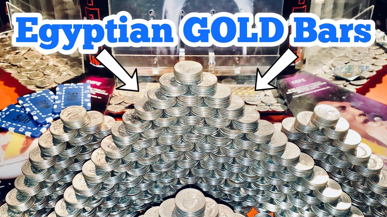 EGYPTIAN GOLD BARS Inside The High Limit Coin Pusher Jackpot WON MONEY ASMR