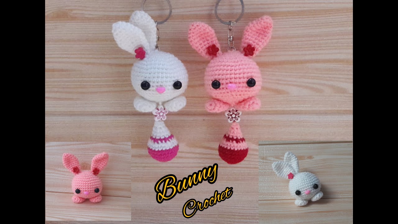 Bunny crochet keychain/gantungan kunci kelinci