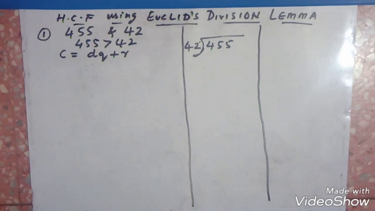 How to find HCF of two numbers using Euclid's division lemma
