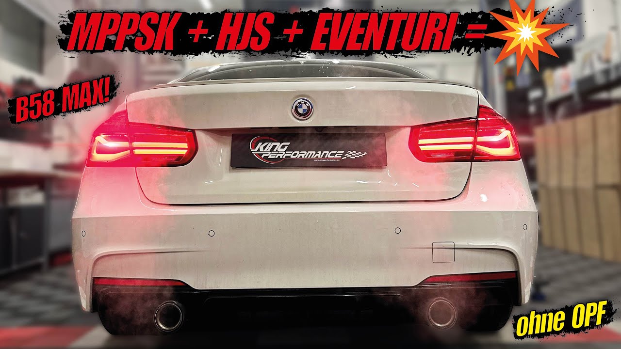 HJS Downpipe ECE + EVENTURI Carbon Intake passend für BMW 340i F30 mit MPPSK / B58 OHNE OPF
