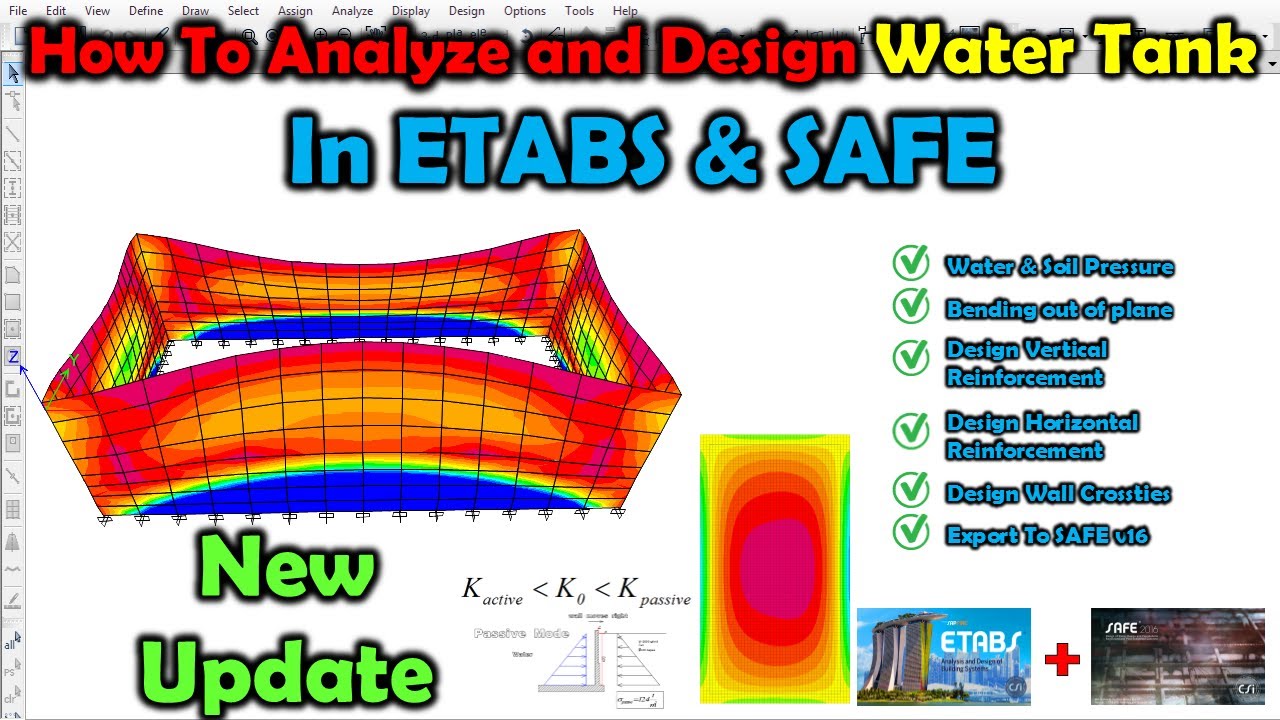 UPDATE-How To Analysis and Design Water Tank In ETABS & SAFE