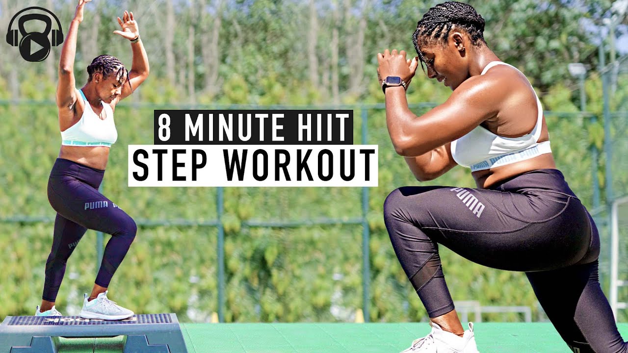 8 Minute | HIIT STEP WORKOUT | Tabata Songs (w/ Uduak)