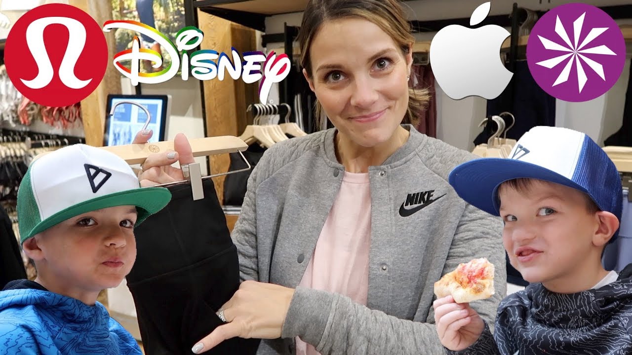SHOPPING AT THE MALL WITH FOUR KIDS 🛍️ LULULEMON, DISNEY, ATHLETA, APPLE, AND MORE!