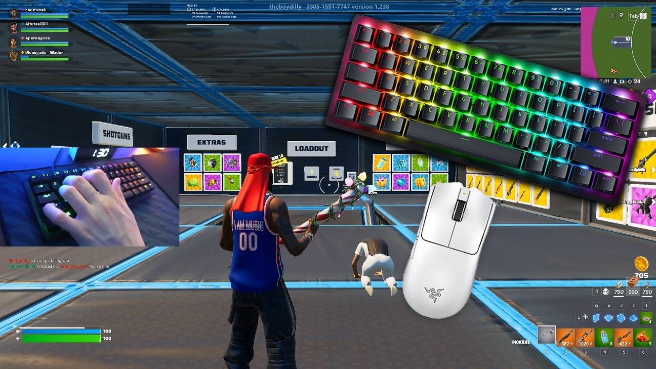 Razer Huntsman V3 Pro Mini🏆Keyboard & Mouse Sounds ASMR Fortnite 240FPS 4K