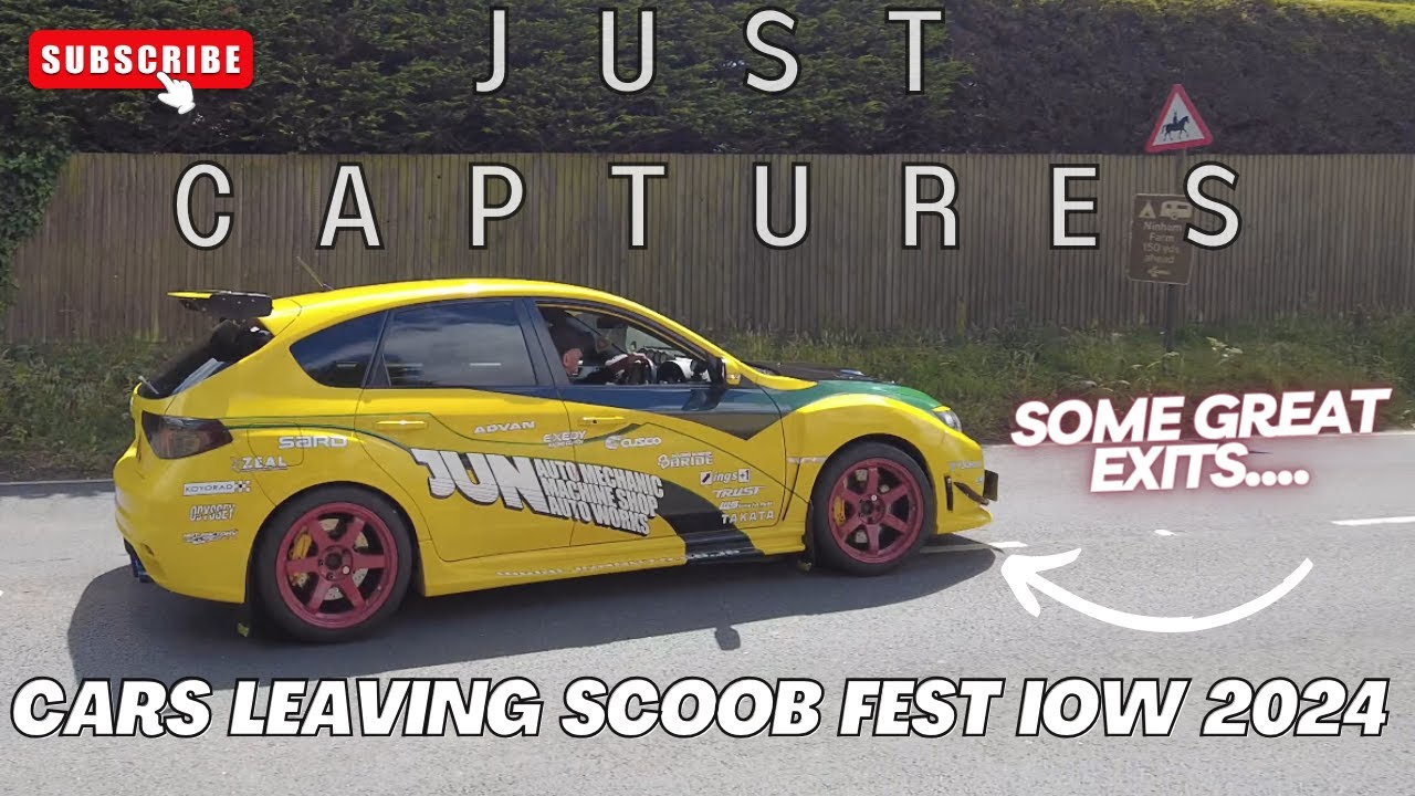 Subarus Leaving Scoobfest IOW 2024