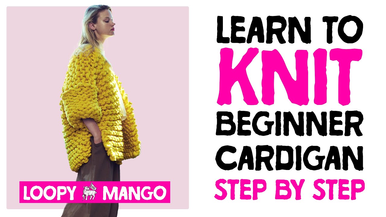 How to knit chunky cardigan for beginners using only knit stitch step by step fun, easy & fast
