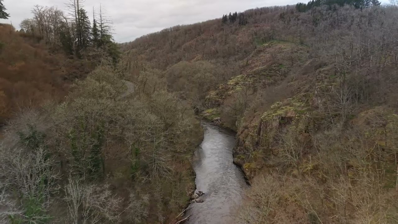 La rivière Creuse en drone entre La Celle Dunoise et Anzème le 12 3 26