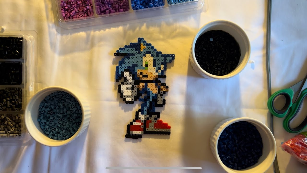 ASMR SONIC PERLER BEADS! (No talking)