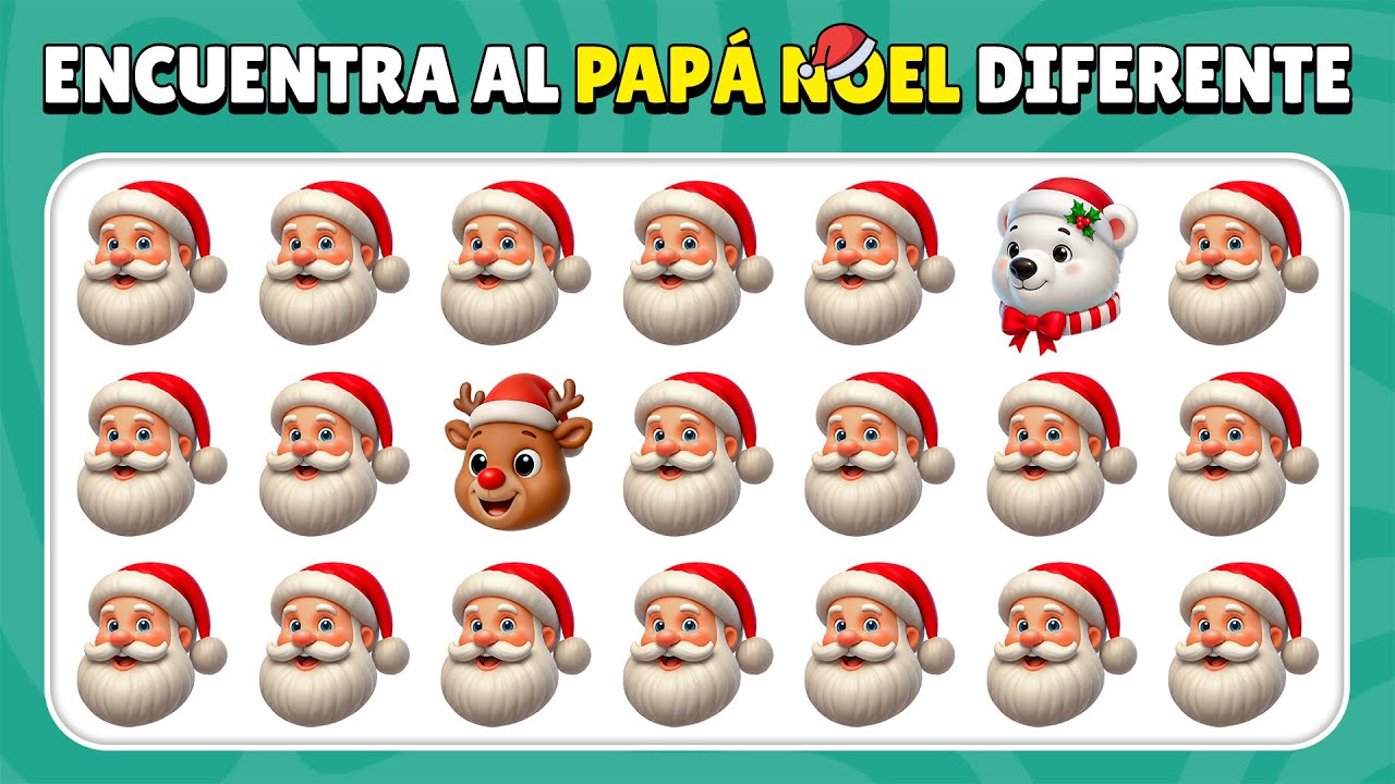Encuentra el Emoji Diferente - Edición de Navidad 🎄🎅☃️ | Fácil, Medio, Difícil | 40 niveles